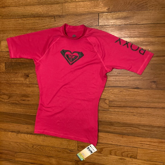 *SOLD* Roxy UPF 50 pink swimming surfing shirt with logo BNWT sz medium - Picture 8 of 8